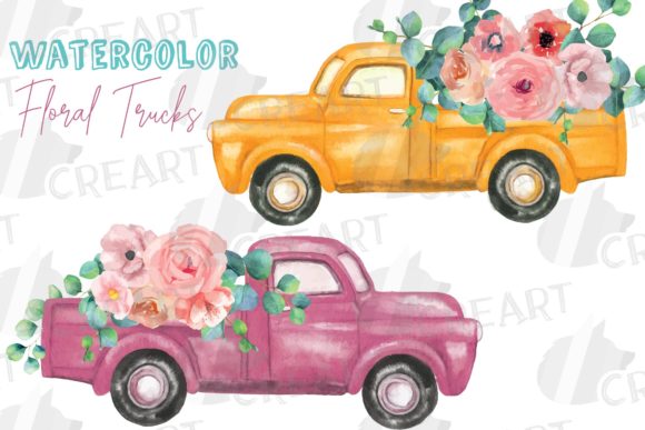 Download Printable Floral Pickup Trucks Decor - Printable floral Collection