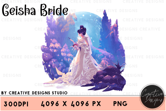 Download Watercolor Geisha Bride Graphic PNG - Premium Resources