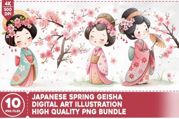 Download Japanese Spring Geisha PNG Bundle - Geisha png Collection