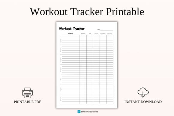 Download Workout Tracker Printable Floral Gym Log - Printable floral Collection