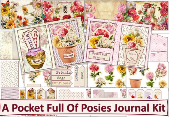 Download Printable Floral Posies Journal Kit - Printable floral Collection